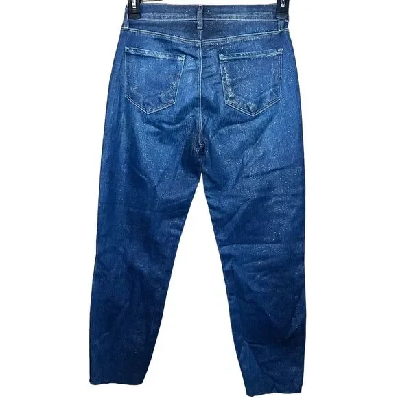 L'Agence El Matador French Slim in Fremont Gold Glitter Coated Ankle Jeans NWt S - Picture 5 of 8